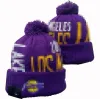 Los Angeles Beanies Lakers Beanie Kuzey Amerika Basketbol Takımı Yan Yama Kış Yün Spor Örgü Şapkas Kafaları A9