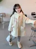 Jaquetas meninas jaqueta de lã espessura crianças casacos outerwear outono inverno 23-a136