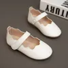 Sneakers Kids Flats Children Single Shoes Basic Ballet Black White Spring Autumn Girls Wave Mary Jane For Baby Girl 230424