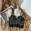 Женские танки Cami's Camisole Fashion Fashion, вышитая 3D Letal Bustale Bra, укороченные вершины женского позакнового жилета без спины корсет, толкание танка 230425