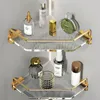 Étagères de salle de bain Étagères de rangement en acrylique poinçon gratuit salle de bain luxe doré argent trépied salle de douche toilette support de rangement accessoires étagère 231124