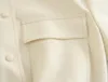 Kvinnors träningsdräkter Kvinnors 2023 Spring Fashion Big Pocket Flight Jacket Topp PLEATED Design Long Shorts Set Vintage Button Unique