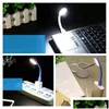 Otro Home Garden Mini LED USB Lectura Luz Lámpara de computadora Portátil Flexible Tra Bright para Notebook PC Power Bank Partner Tablet Lap Dro Otxlz