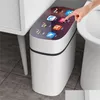 Poubelles Smart Sensor Matic Poubelle électronique Dwaterproof Salle de bain Toilette Eau Couture étroite Trash Basurero 211229 Drop Delive DHCQU