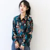 Bloups feminina camisa impressa japonesa para mulheres Hong Kong Vintage Mulher Loose Blush Feminina Coreana Túnicas Tops