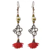 Stud Idealway New Vintage Style Copper Alloy Wood Ceramics Beads Flower Dangle Earrings Drop Delivery Jewelry Otwtn