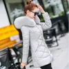 Men's Down AILOOGE 2023 Autumn And Winter Long Sections Slim Thick Coat Female Thin Cotton Hooded Fashion Solid Casual Jacket