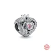 925 charm beads accessories fit pandora charms jewelry Jewelry Gift Wholesale Padlock and Key Dangle Charm Pink Love 088477