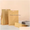 Verpakkingszakken koffie thee noot snack voedsel casual tas aluminium folie kraft papier acht zijkanten afdichtingsstand zelfzakken lx4510 drop levering dhh2f