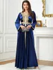 Vêtements ethniques Tempérament Robe de soirée Mode Automne Hiver Musulman Arabe Bright Velvet Robe Arabie Dubaï Abayas Soirée pour les femmes