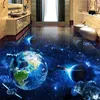 Fonds d'écran personnalisés 3D Fond d'écran de sol Univers Starry Sky Po Mural Wear Antidérapant Imperméable Épaissi Carreaux auto-adhésifs