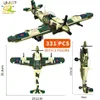 Blocs HUIQIBAO militaire WW2 avion de Combat blocs de construction A-10 J-15 modèle d'avion armée briques ville Construction enfants jouets pour garçon T230425