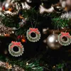 Decoratieve bloemen Kaarsenringen Krans Kerstboom Kunstmatige strik Kerst hangende kransen DIY-slingerdecors