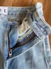Frauen Jeans Designer Denim Jean High Tailled Hollow Patch Stickerei gerade Jeanshose