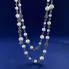 Collar de perlas clásico francés de lujo ligero de diseñador con botón de langosta con juego de diamantes para mujer Joyería de estilo versátil Regalo de moda Joyería con dijes