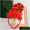 Décorations de Noël Femmes Fille Light Up Elf Chapeau Chapeaux LED EES Bandeau Cheveux Cerceau Fête De Mariage Navidad Décoration Drop Dh2Pc