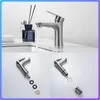 Bathroom Sink Faucets Basin Deck Mounted Faucet Stainless Steel Single Cold Tap Hole Drawing Lavatory