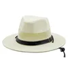 Basker halm västerländsk cowboy hatt handgjorda stranden kände sunhats sommar mössa för man kvinna curling grim solskydd unisex hattar