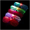 Máscaras de festa Máscaras de festa Máscara de casamento Óculos Entretenimento Engraçado Truques Brinquedo LED Flashing Shutter Brilhante Vidro cego com bateria 1371 Dhvru