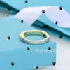 Rings Jewelry t Lock Diamond Inlaid Ring Women with 18k Rose Gold Plating White Copper Stylish Versatile Color Separation