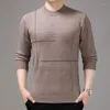 Women's Sweaters Knitwears Top Autumn And Winter Thickened Middle Aged Men's Knitwear Business Round Neck Versatile Warm Knit Tops