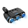 Allume-cigare de voiture 12V-24V Socket Splitter Plug LED USB Chargeur Adaptateur Port 3 voies pour téléphone portable DVR Accessoires Drop Livraison A Otldw