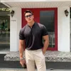 Men's T Shirts 2023 Casual Short Sleeves Shirt Men Gyms Fitness T-shirt Male Training Workout Cotton Slim Tees Tops White Fashion Clothes