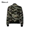 Giacche da donna Mutevole Autunno Giacca mimetica sottile Giacca bomber elegante a maniche lunghe da donna Camo Giacca casual verde militare con taglio tascabile 230425