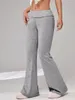 Pantalon Femme Douhoow Femmes Flared Yoga Casual Couleur Solide Taille élastique Bell Bottoms Bootcut Pantalon Femme Skinny