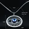 Pendant Necklaces Blue Eye Crystal Stainless Steel Women Silver Color Chain Necklace Jewerly Collar Acero Inoxidable Mujer N19639S08