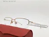 NIEUW VERKOPPELTE DUIDELIJKE LENS 18K FRAMES GOLD-VERPELTE ULTRA-LICHT SQUARE HALF-KRAME OPTISCHE Glazen Men Bedrijfsstijl Eyewear Model 0071o