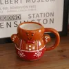 Mokken Kerst Creatieve Keramische Mok Schattig Gingerbread Man Koffie Paar Cup Kerstcadeau Jaar Drinkwaren Navidad Thuiskantoor Drinkmok 231124