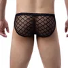 Homens S Sexy Transparente Fishnet Porn Briefs Sheer Ultra Fino Low Rise Lingerie Malha Mini Micro Calcinha Exótica Biquíni Sissy