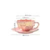 Tumblers 240 ml Petal Ceramic Cup Coffee and Saucer Afternoon Tea S Milk Mug S S Cup Drinkware 230424