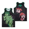 Cheech and Chong Broccoli City Jerseys Basketball Movie 1980 스포츠 팬을위한 레트로 고등학교 대학 통기성 스티치 스티치 팀 풀오버 힙합 남자