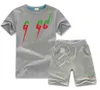 2 7 år barn designerkläder set sommar hög kvalitet t shirt byxor set tryck barn 2 bit 100% bomullskläder baby pojkar flicka mode