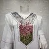 Повседневные платья Ke La Bead Beadere Perfin Вышитая халат Рамадан Мусульманская Женская Женская Одежда Макси платье