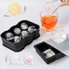 4/6/8 Silicone Ice Cube Mold Black Ice Ball Mold Round Square Ice Tray Mold Food Grade Reusable Ice Maker Ice Cream Tools