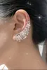 Polsino dell'orecchio SENYU Luxury Lady's Crystal Angel Wing Ear Sweep Wrap Cuff Orecchini Gioielli da sposa Placca in oro rodiato Climber Orecchini CZ 230425