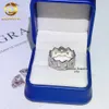Großhandel Fabrikpreis Schmuck Sier Iced Out 2 Reihen Diamant Kubanische Ringe Hip Hop Moissanit Ring