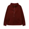 2023 Autumn/Winter Women's New Half Zipper Short Stand Neck Plush Solid Color Sweater aaieu edu83 lu
