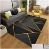 Carpets Geometric Printed Carpet In The Living Room Anti-Slip Washable Large Rugs Bedroom Bedside Sofa Floor Mat Decor Soft Area Carpe Dhb9I