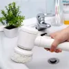 New Kitchen Electric Cleaner Bathroom Toilet Kitchen Glass Wall Cleaning Bath Brush Handle Sponge Bath Bathtub Ceramic Cleaning Tool