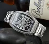 High Quality Mens Women Watch Full Diamond Iced Out Strap Designer FRANCK MULLER Watches Quartz Movement Couple Lovers Clock Wristwatch 4842