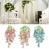 Dekorativa blommor Underbar imitation Växt Unfading Artificial Flower High Color Fastness Wall Hanging Faux Plants Fake Vine Wedding