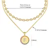 Chains Shiny Moon Coin 26 Letter Pendant Necklace Gold-plated Copper Material Non-fading Jewelry Party Accessories