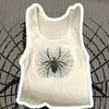 Femmes Tanks Camis Grunge Gothique araignée Tee Y2k Vêtements Punk Slim fille Bébé Streetwear blanc Casual Camisole Blanc Crop Top 230424