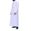 Ethnic Clothing Men Muslim Islamic Abaya Jubba Thobes Pakistan Moroccan Kaftan Print White Long Robes Saudi Arab Homme Eid Prayer Dress