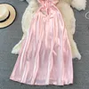 Повседневные платья розовые атласные пляжные платья приморское праздничное проскальзы