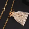 Pendentif Colliers Or Couleur US Dollar Sac D'argent Collier Bling Hommes Hip Hop Bijoux